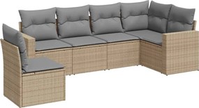 vidaXL Set canapele de grădină cu perne, 6 piese, bej, poliratan