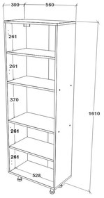Dulap bucatarie Arno, 4 Usi, Alb, 56 x 30 x 161 cm