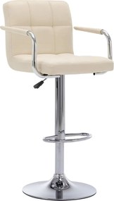 vidaXL Scaun de bar, crem, material textil