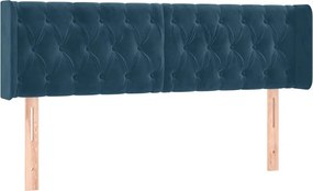 vidaXL Tăblie pat cu aripioare albastru închis 147x16x78/88 cm catifea