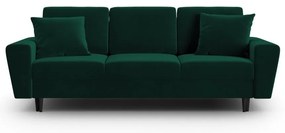 Canapea verde extensibilă, cu spațiu de depozitare cu tapițerie din catifea 235 cm Kyoto – Cosmopolitan Design