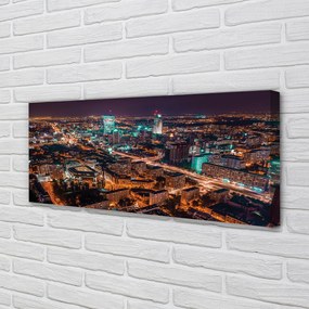 Tablouri canvas Varșovia oraș noapte panoramă