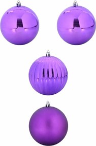 vidaXL Set de Bile de Crăciun XXL 4 pcs Violet Plastic