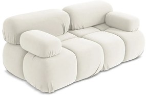 Canapea modulară albă cu tapițerie din catifea 190 cm Lokua – Makamii