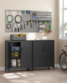 Dulap de depozitare din metal, Songmics, Gri, 80 x 40 x 90 cm