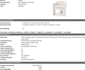 Scaun design LUX Pebbles boucle crem 115090 HZ