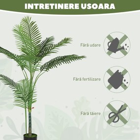 HOMCOM Palmă Artificială Areca înaltă de 150 cm, Plantă Falsă Realistă pentru Interioare cu Vas, Decorațiune pentru Casă și Birou, Verde | Aosom Romania