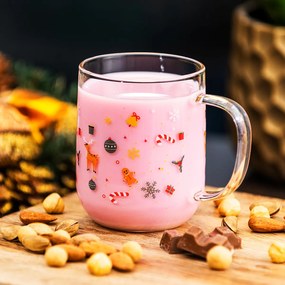 Cană de sticlă 4Home Hot&Cool Christmas time 350 ml, 2 buc