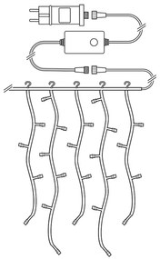 Perdea LED de Crăciun 200xLED/8 funcții 6m IP65 Wi-Fi Tuya cald Nedis WIFILXC01W200