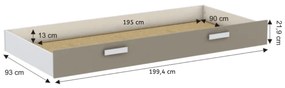 Ansamblu, alb/gri-maro taupe, TIDY