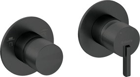 Baterie pentru dus, negru, orizontal, cu comutator, pentru corp ingropat, Deante Silia Negru