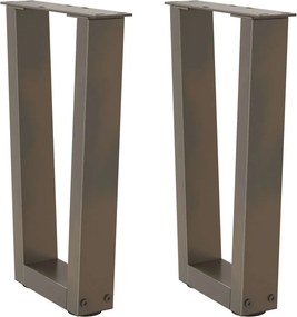 vidaXL Picioare pentru măsuță de cafea în formă de V, 2 buc., oțel natural, 28 x (42-43,3) cm