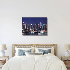 Tablou - Zgârie-nori din New York iluminate (70x50 cm)