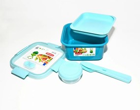 Cutie de călătorie cu tacâmuri SMART TO GO 1,1L - albastru