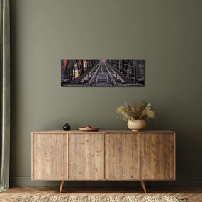 Tablou cu pod de cale ferată (cu ceas) (90x30 cm)