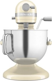 Mixer planetar KitchenAid Artisan 5KSM70SHXEAC Almond cream, 375 W, 6,6 l, 11 viteze, 67 de puncte de contact, Ridicare bol, Viteză speciala „Fold”, Flex Edge, Crem