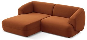 Colțar portocaliu cu tapițerie din catifea (cu colț pe partea stângă) Moana – Makamii