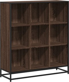 vidaXL Bibliotecă, stejar maro, 97,5x33x107,5 cm, lemn prelucrat/metal