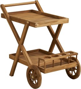 Măsuță de servire cu roți din lemn masiv 50x86 cm Pasaku – House Nordic