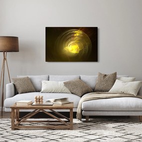 Tabloul cu spirala abstractă în galben (90x60 cm)