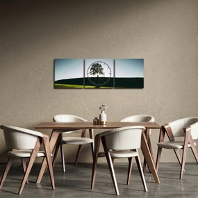 Tablou cu natura - copac (cu ceas) (90x30 cm)