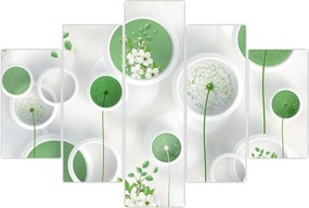 Tablou - Flori în cercuri (150x105 cm)