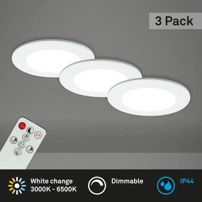 SET 3x corp de iluminat LED încastrat pentru baie LED/4,8W/230V IP44 Briloner + telecomandă