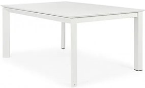 Masă extensibila, din aluminiu, alba, 160/110x160 cm, Konnor, Bizzotto