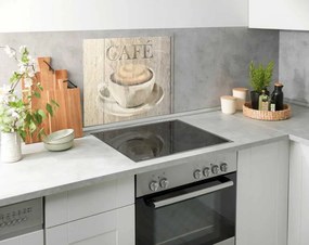 Protecție din sticlă pentru peretele de lângă aragaz Wenko Café, 60 x 50 cm