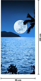 Fototapet pentru ușă - Luna deasupra mării (95x205cm)
