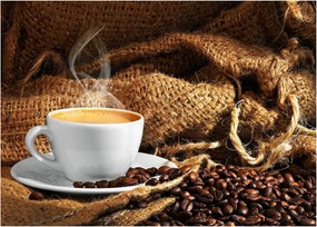 Tablou pe sticlă - O ceașcă de cafea (70x50 cm)