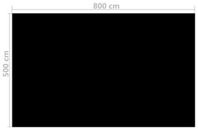 Prelata piscina, negru, 800 x 500 cm, PE, dreptunghiular 1, Negru, 800 x 500 cm
