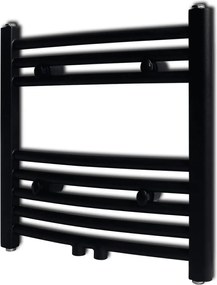 vidaXL Radiator port-prosop încălzire centrală baie, curbat, negru 480x480 mm