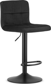 OFERTA Scaun de bar negru PROT VELVET cu picior negru Calitatea II