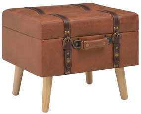 247530 vidaXL Taburet cu depozitare, 40 cm, cafeniu-roșiatic, piele ecologică