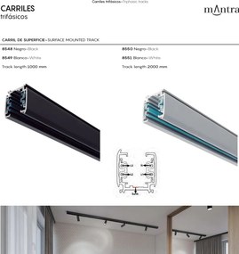 Spot E27, Accesoriu pentru sina trifazata Mantra ARUBA negru