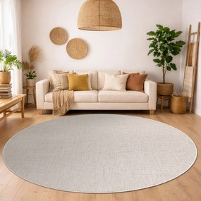 Covor SISAL SION cerc A5165A Melanj țesute plate ecru / cremă
