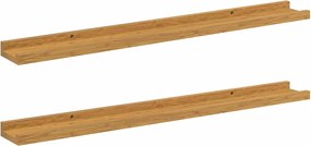 vidaXL Raft de perete cu raft 2 pcs Bej 80 x 9 x 3 cm Lemn compozit
