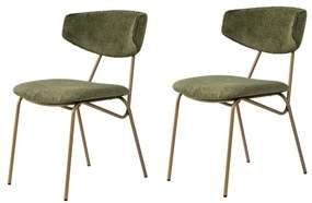Set de scaune de sufragerie Nancy Green and Gold,2 buc.