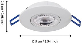 SET 3x corp de iluminat LED încastrat Eglo 75763 ZUJAR LED/3,4W/230V alb