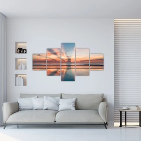 Tablou cu razele solare deasupra plajei Dayton (125x70 cm), în 40 de alte dimensiuni noi