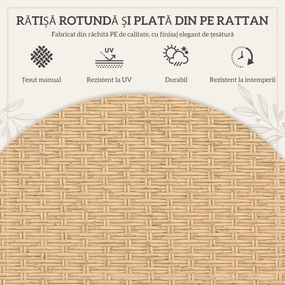 Outsunny Set de Luat Masa din 7 piese din Rachita pentru Terasa | Aosom Romania
