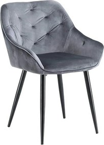 Scaun K487, stofa catifelata gri, 56x65x81 cm