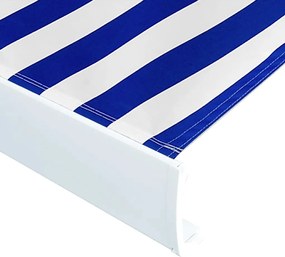 vidaXL Pânză de copertină, albastru și alb, 400x300 cm