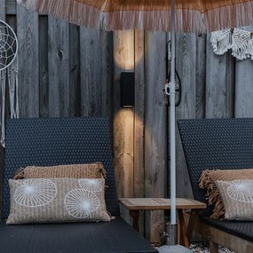 Aplică modernă neagră cu 2 lumini GU10 AR70 IP54 - Baleno