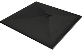 Mexen Stone+ cadaș compozit pătrat 90 x 90 cm, negru, capac negru - 44709090-B