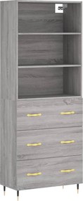 vidaXL Dulap înalt, gri sonoma, 69,5x34x180 cm, lemn compozit
