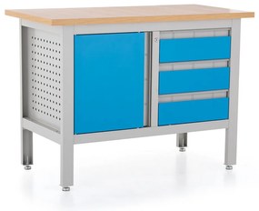 Masa atelier cu sertare, 120 x 60 x 86,5 cm, albastru - ral 5012