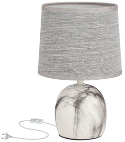Veioză gri deschis cu abajur textil (înălțime 25 cm) Adelina – Candellux Lighting