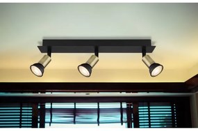 Spot DREW 3xGU10/35W/230V negru/alamă Globo 57998-3B